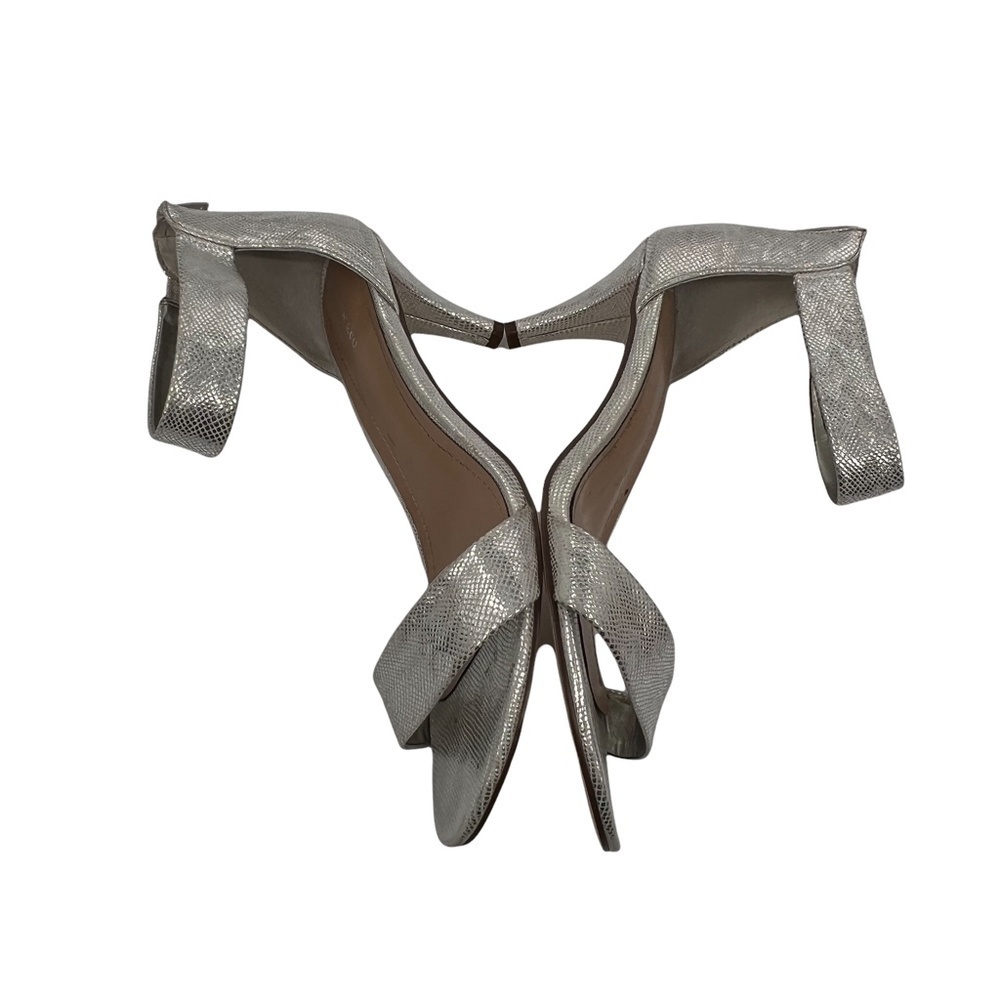 Style & Co Silver Ankle Strap Heeled Sandals Size 8.5 Women’s - Picture 4 of 8